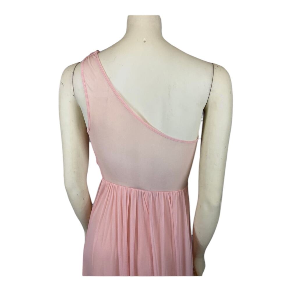 B. DARLIN Pale Peach Sequin & Chiffon one shoulder Gown size 3/4 - Picture 8 of 12